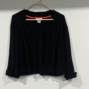 Isela Black Open Front Cropped knit Cardigan